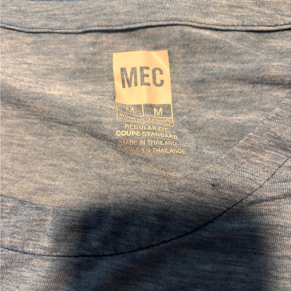 MEC Organic Cotton Blend Heather Blue Long Sleeve Hiking Shirt, Size Medium - Picture 4 of 4